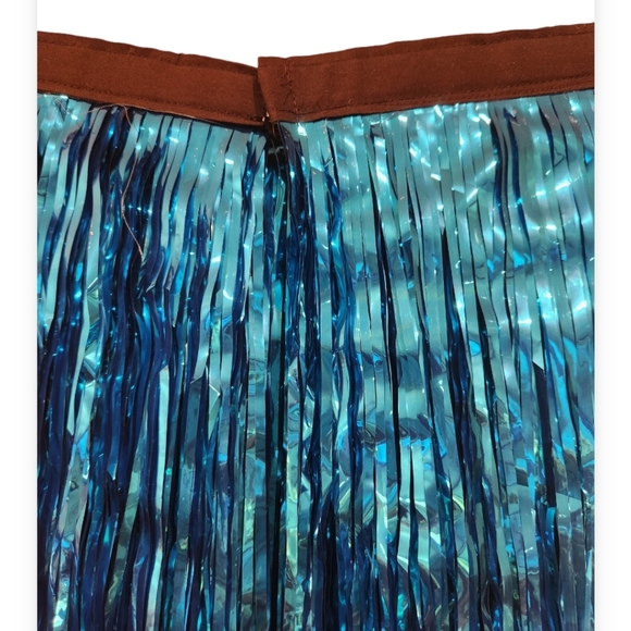 Mylar fringe split open front.Amazing fun Skirt..Festival time. - Picture 3 of 5